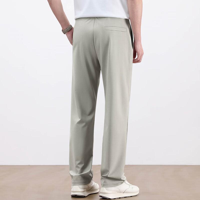 Fengxun Men's Loose Straight Fit Linen Blend Trousers