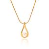 Elegant Hollow-Out Waterdrop Pearl Pendant Necklace Stylish Collarbone Chain Titanium Steel Jewelry
