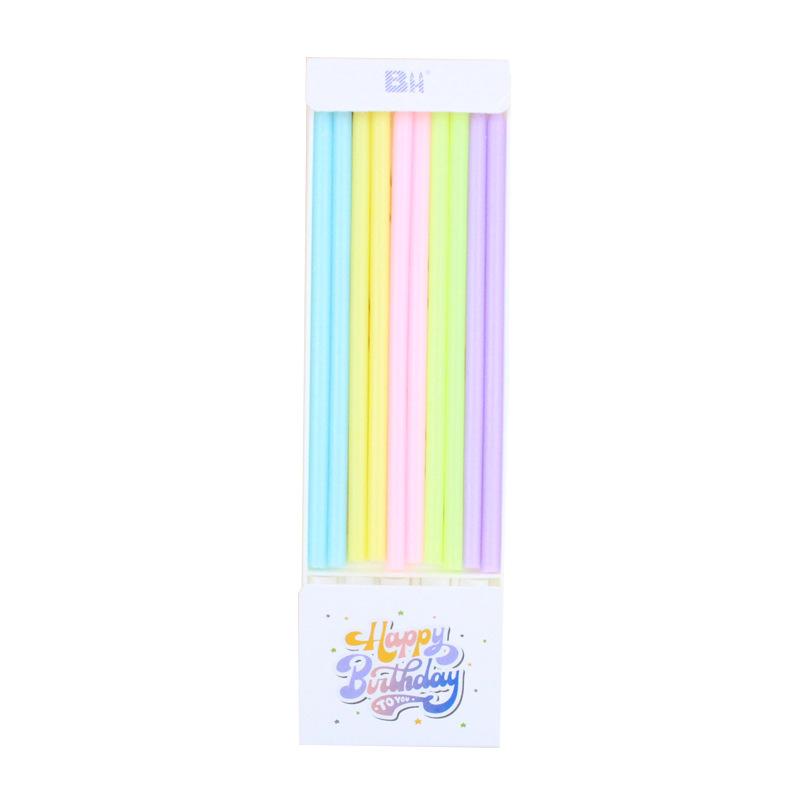 

Colorful Birthday Cake Candles Ins Romantic Creative Slender Pencil Rainbow Color 10-pack Party Candles A21 Colored Candles