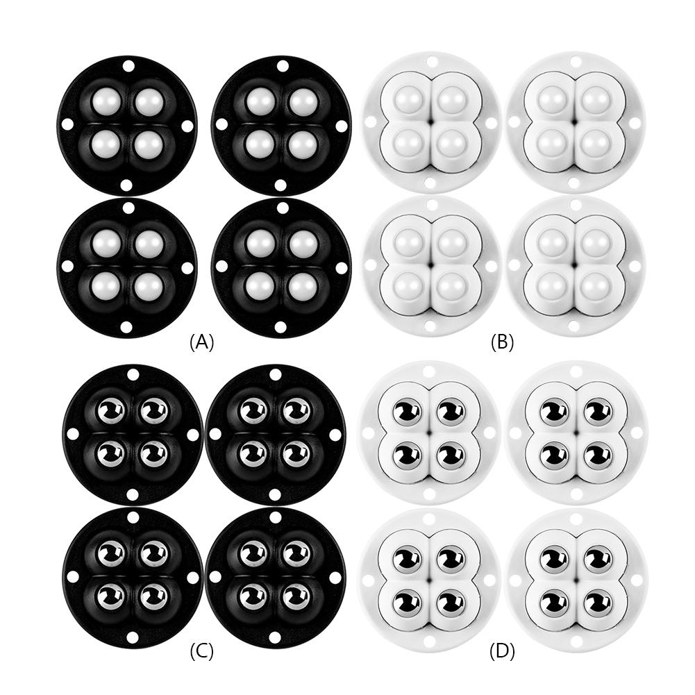 4ks Lepkavá otočná kladka 360 stupňů Volná rotace Samolepicí otočná kolečka Příslušenství pro nádoby Úložný box Nábytek