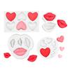 DIY Silicone Mold: 8-Cavity Heart & Lips for Chocolate, Fondant, and Epoxy Resin. Perfect for Valentine's Day Cake Decorations.