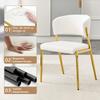 Dining Chair Set of 2 Modern Upholstered with Metal Frame, Ergonomic Backrest, Faux Leather Chair for Dining Room Living Room Kitchen - Chair Only