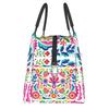 Mexikanische Blumen Florale Kunst Thermische Lunchtasche Damen Tragbar Isoliert Kühlertasche für Picknick Strand Arbeit Wiederverwendbare Brotdosen Taschen