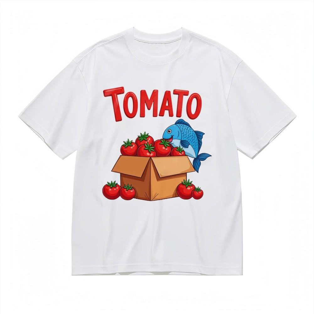 

Men s Trend Comfy Slight Stretch Classic T-Shirt Smiling Fish Produce Design Tee 3XL