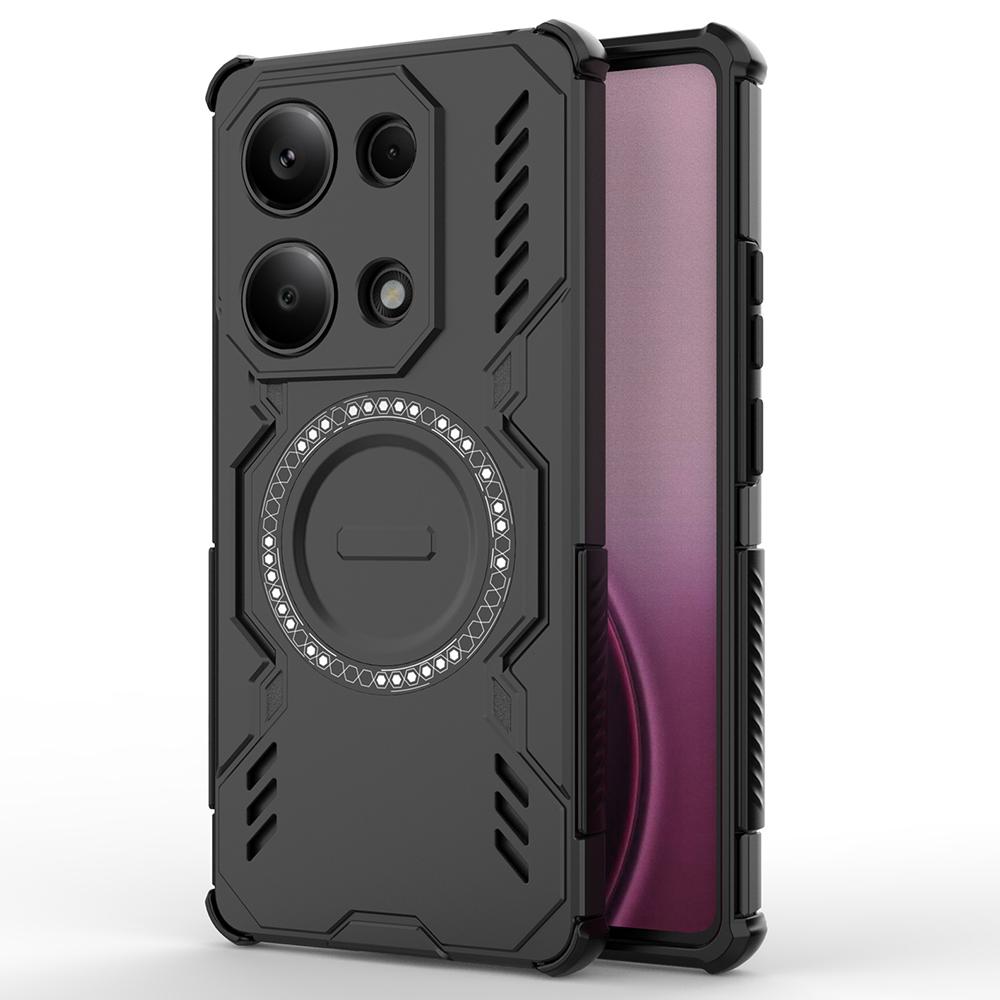 For Xiaomi Redmi Note 13 Pro 4G Magnetic Case Butterfly Armor Hollow Heat Dissipation PC+TPU Phone Cover