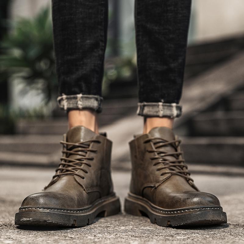 Elegantes botines de cuero Geniune de talla grande para hombres Cómodos  botas portátiles para caminar al aire libre a prueba de patines comprar a  buen precio — entrega gratuita, reseñas reales con