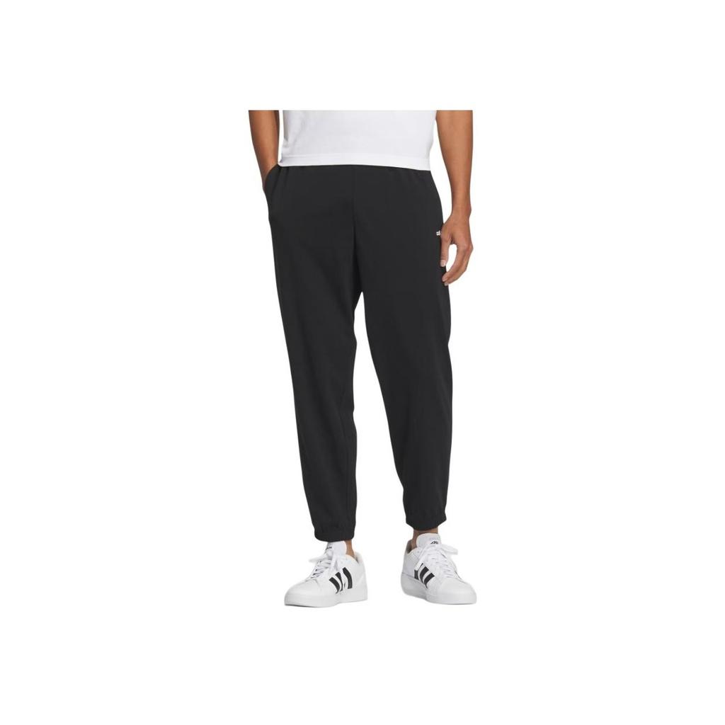 Adidas Solid Color Drawstring Joggers Men Bottoms Black JD1438