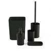 Set of 5 SDB Acc - - UTILITY - Soap Dispenser, Toothbrush Holder, Soap Dish, Toilet Brush, Trash Can - Black
