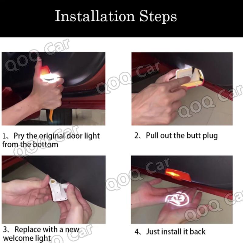 For Mazda 6 ATENZA RUIYI CX9 RX8 MS Led Car Door Logo Welcome Shadow Light Laser Projector Ghost Lamp Auto Accessories Glass Len