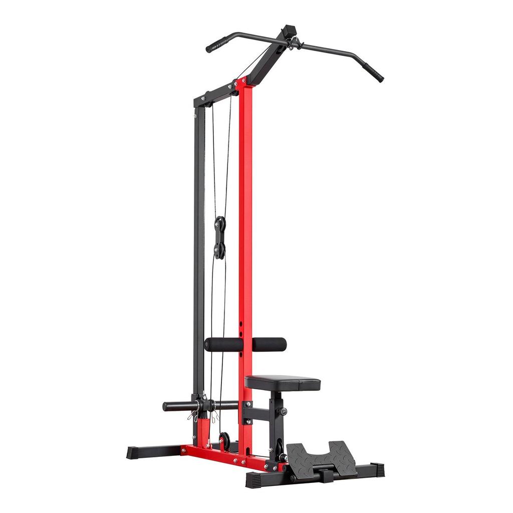 LAT Pull Down Machine, 2-in-1 Row Cable Machine, Cable Machines Home Gym with 3-Level Adjustable Seat, 4-Level Adjustable Foam Roller, Load 227kg Lat