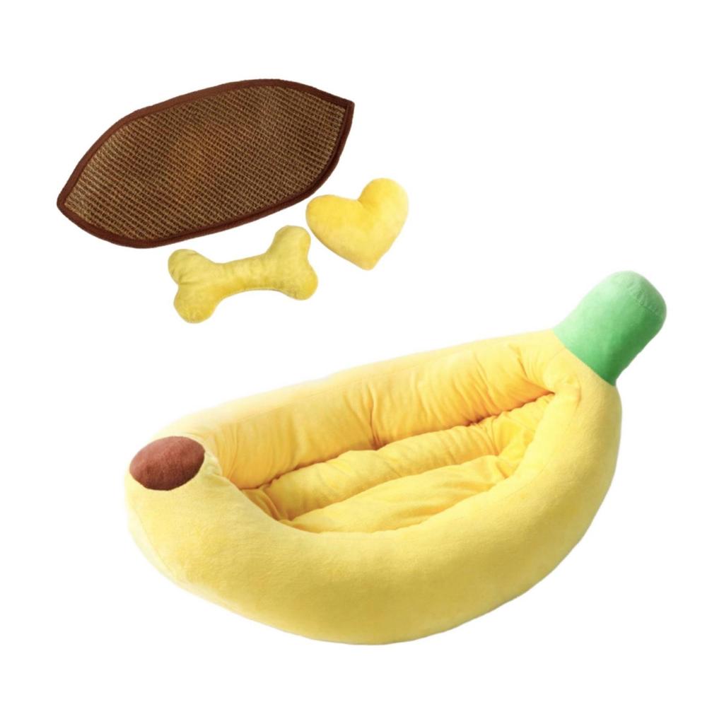 Banana Pet Bed Cute Nest with Cushions Ultra-Soft for Cats, Young Dogs