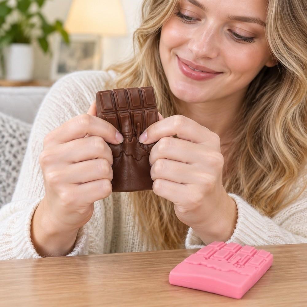 Anxiety Relief Chocolate Squeeze Toy Sound Effects Realistic Snacks Pinch  For Kids Adults
