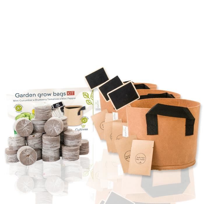 Kit sacs de culture BIO* (Graines Concombre , Tomate , Poivron)