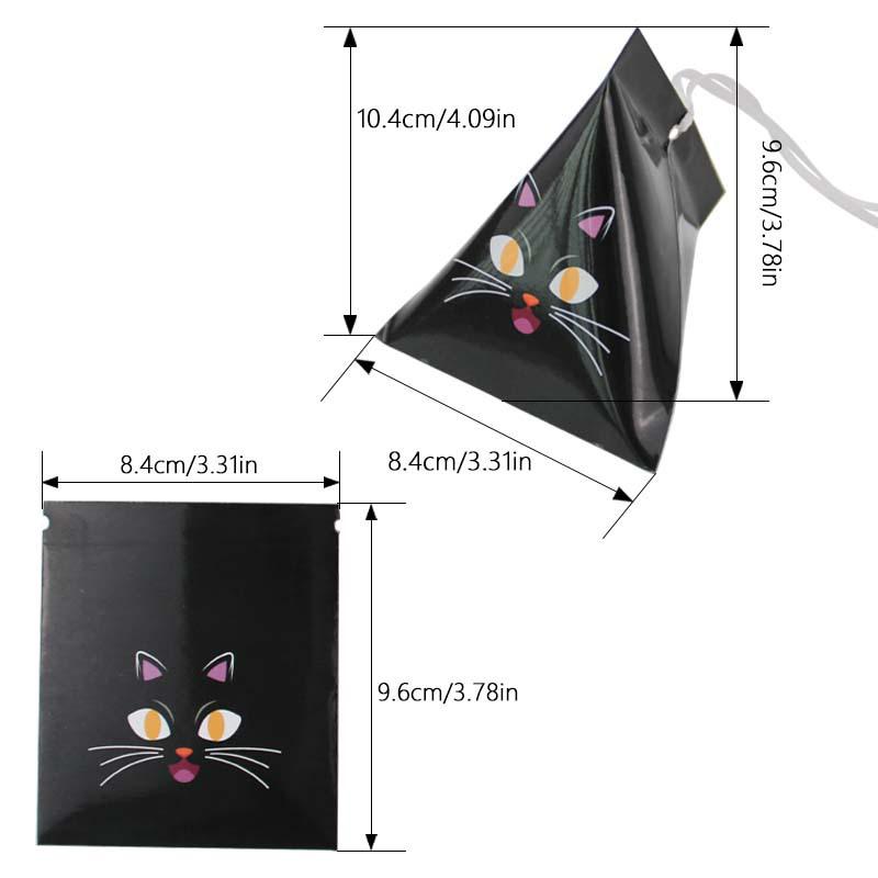 10Pcs Halloween Creative Triangle Candy Bag Halloween Multi Functional Storage Bag Cartoon Pattern Bag