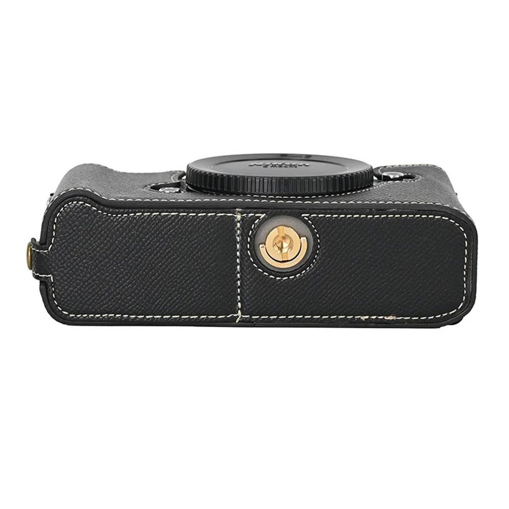 Kamera-Halbgehäuse aus PU-Leder mit Palmenmuster für Nikon Zf ZF Z f, Batterieöffnung, Bodenabdeckung mit Handschlaufe