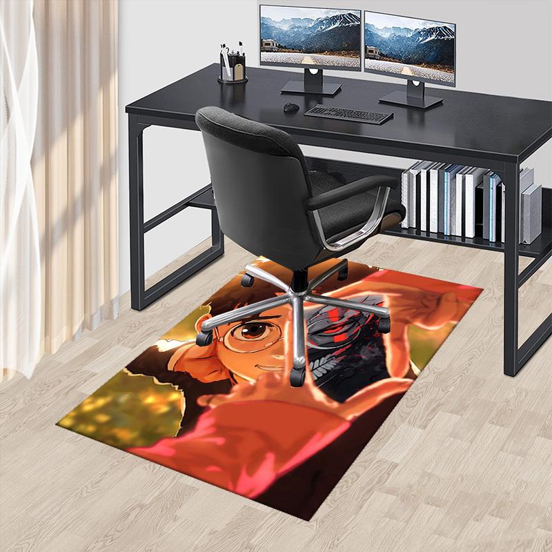 

1pc Anime Cartoon Design Demon Slayer Tanjiro Kamado Chair Mat - Non-Slip Carpet for Office, Home Decor, Living Room, Bedroom, Game Room - Suitable fo 60cm by 90cm