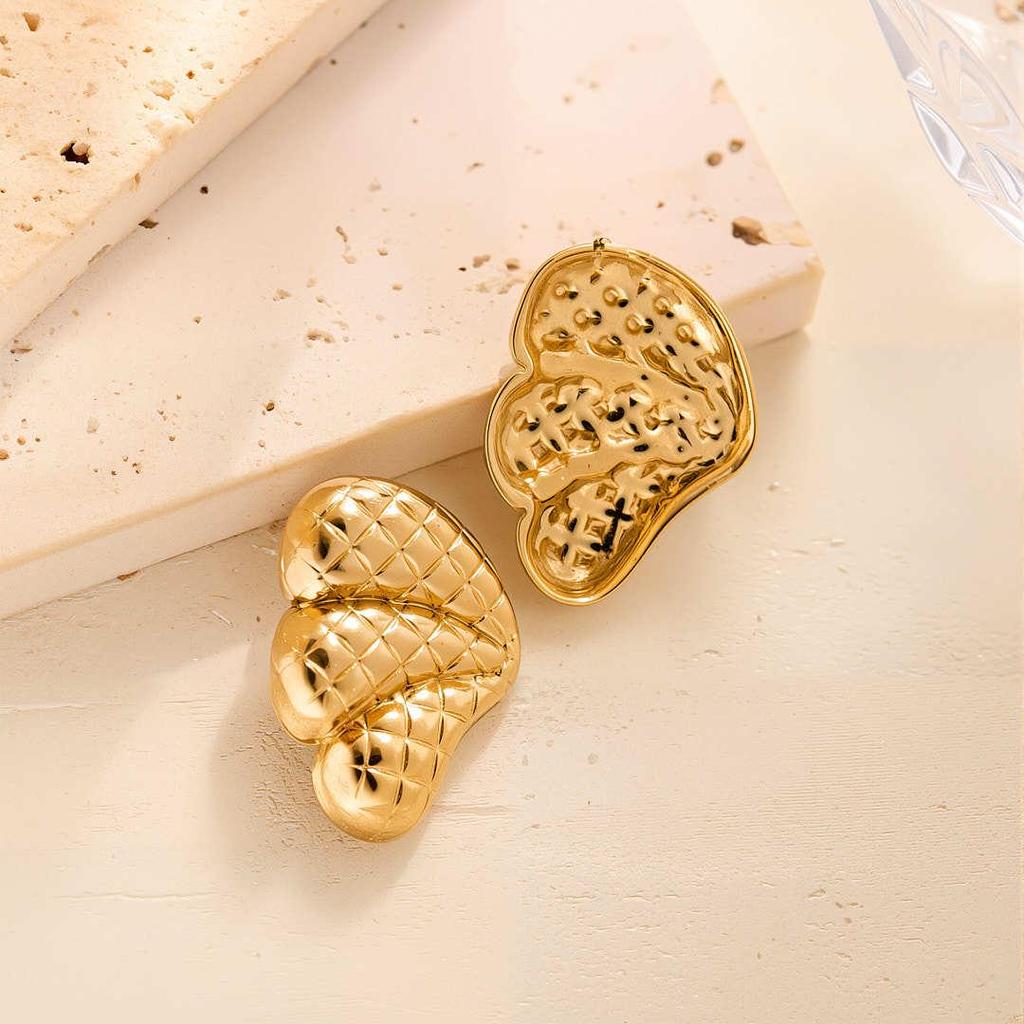 Geometric Irregular 18k Gold Titanium Steel Earrings for Women