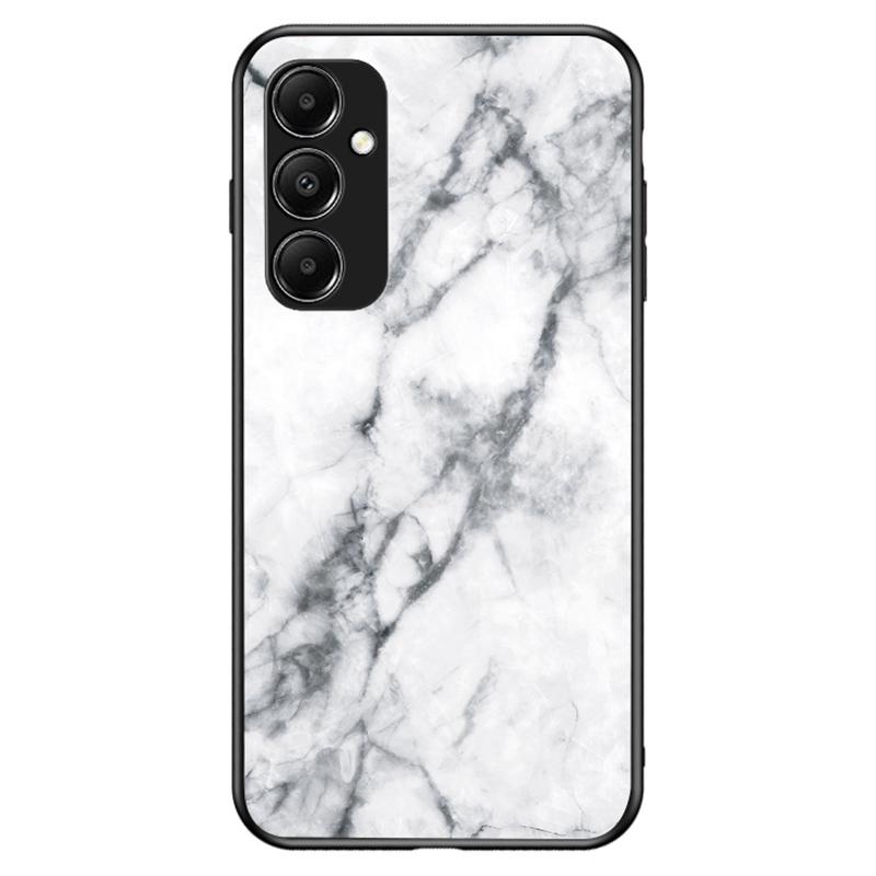 For Samsung Galaxy A05s 4G Cover Marble Pattern Phone Case Tempered Glass+PC+TPU Shell