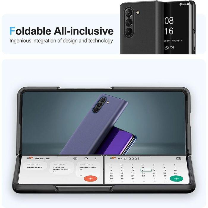 Pouzdro pro Samsung Galaxy Z Fold 8 Ultra, Chytré pouzdro s kompletní ochranou - Černé - 2 tvrzená skla