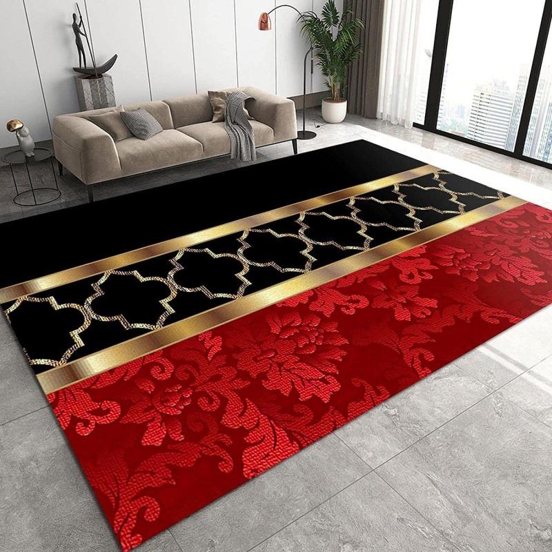 Modern Light Luxury Printing Large Carpet Anti-slip Wear-resistant Soft Mat for Living Room and Bedroom Rug Easy Clean Fashion