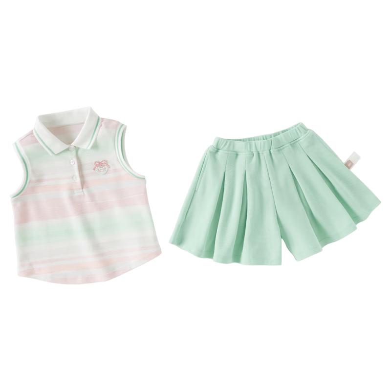 DAVEBELLA Girls  Antibacterial Cool-Feel Vest Dress  Skort Set 130 cm