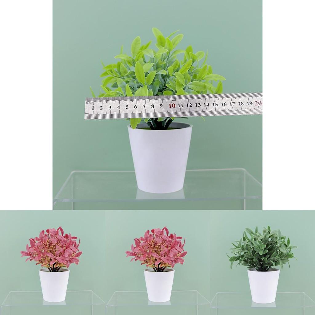 Plastic Faux Greenery Indoor Outdoor Plant Pot Decorative Small Potted Plant For Desk