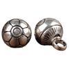Handcrafting Solid Metal Silvering Bead Button for Chinese Cheongsam Traditional Carved Bead Buckle Clothing Accessories