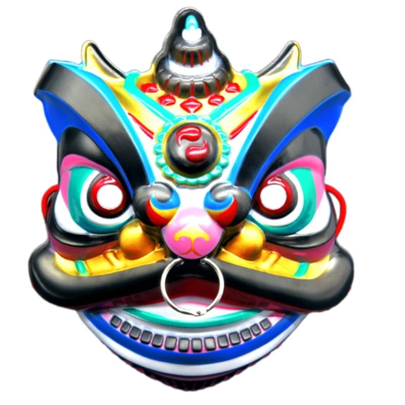 Chinesische Löwentanz Kostümmaske Theatermaske Vollgesichtsmaske Halloween Cosplay Maske Für Frauen Männer Cosplay Fotografie blau