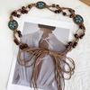 Woven Belt Women'S Summer Retro Ethnic Style Waist Rope Niche High-End Decoration With Skirt Waist Chain