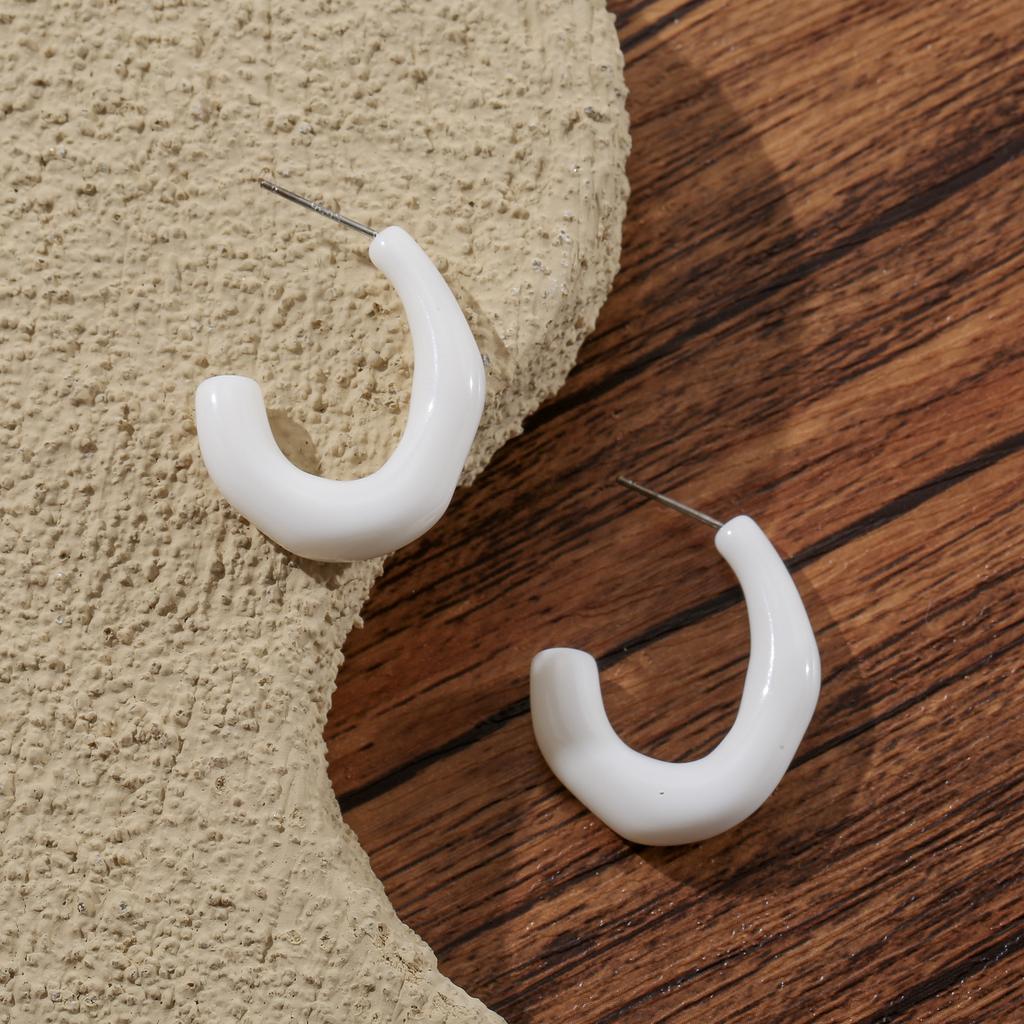 Resin Open Hoop Earrings Fashion Earrings for Women Casual Daily Jewelry Gift