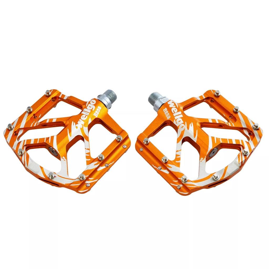 Wellgo B252 Flat Pedals Low Profile Design, Orange,WE3098