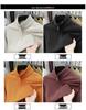 Men's Half-Zip Stand Collar Double-Sided Fleece Long Sleeve Top - Thick, Warm Base Layer for Autumn/Winter