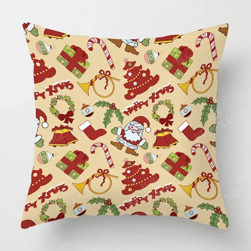 Christmas Series Pillowcases Sofas Cushion Covers  Home Decor Can Be Customized for Holiday Celebrations 40x40 50x50 60x60 35x35
