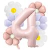 7pcs Matte Finish Daisy Balloon Number Wedding Decor Birthday Party Decoration Aluminum Foil Balloon Baby Shower Decorations