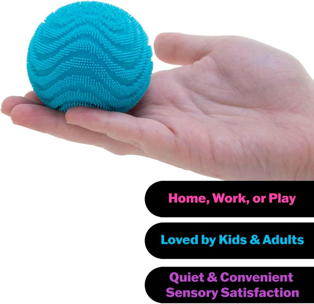 Needoh Fuzz Ball Wonder Waves Sensory Squeeze Toy Textured Stress Relief Fidget Ball For Adults Kids**