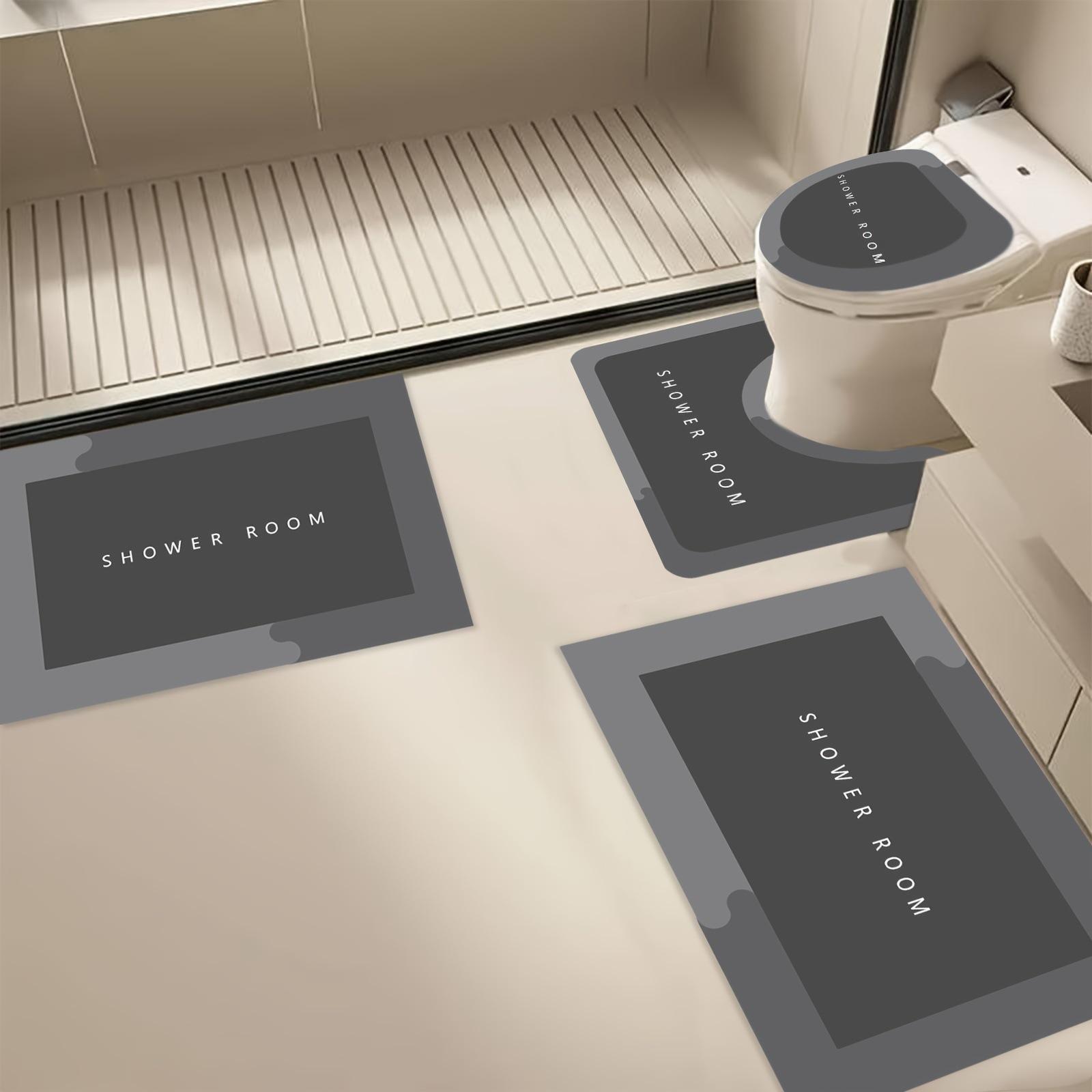 

Современный минималистичный набор ковриков для ванной - Сильное водопоглощение, грязеотталкивающий, простой в уходе, трехпредметный для туалета и пола. 40x50cm U-shaped