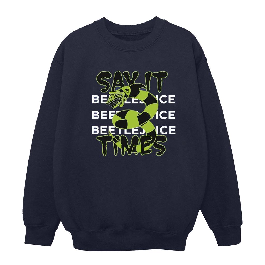Beetlejuice Womens/Ladies Say It 3 Times Sweatshirt