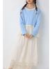 Spring Japanese Literary Lace Collar Knit T-shirt: Loose Embroidered Pure Cotton Layered Top for Women