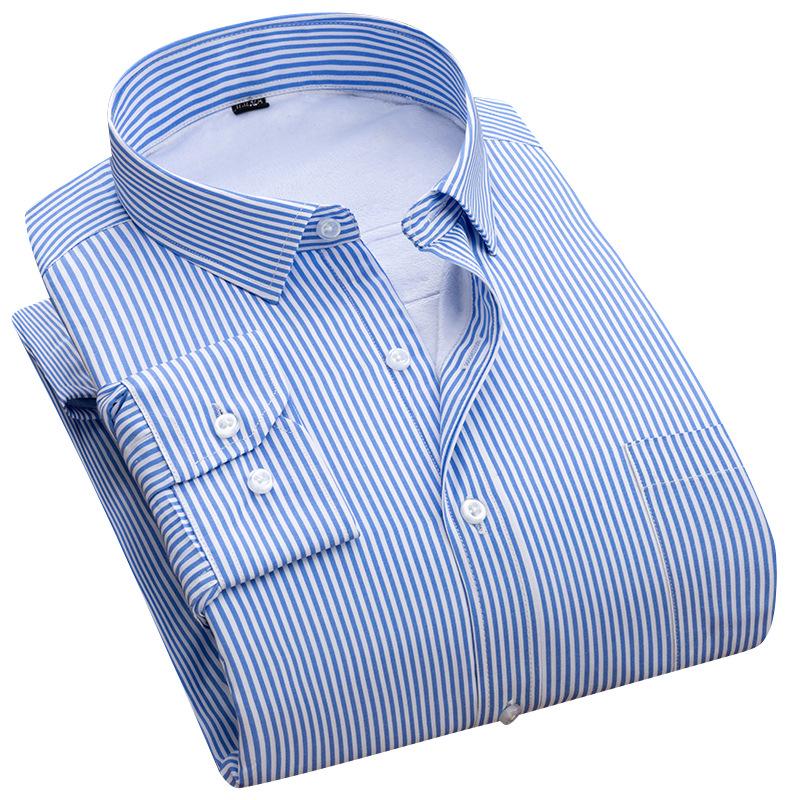 Winter Velvet Warm Long Sleeve Business Shirt - White Dress Shirt for Interviews, Weddings, Photography