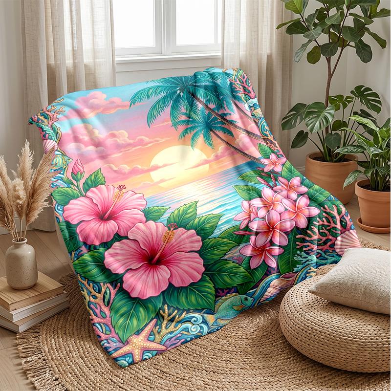 Sunflower Starry Night Theme blanket Lightweight Warm Flannel Blanket Decorative Throw Blanket for Home Decoration