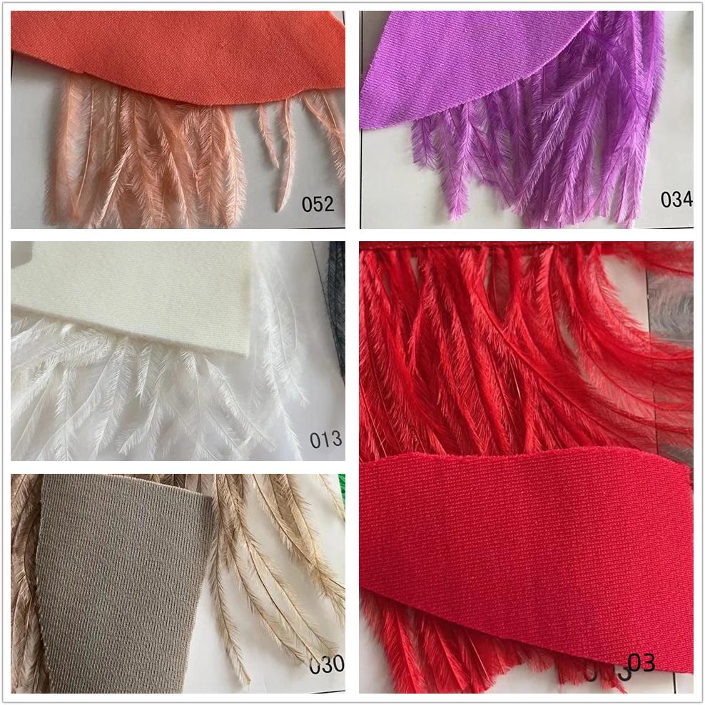 1Meter Natural Fluffy Ostrich Feathers Trim 8-10Cm Red Ostrich Plumes Craft Ribbon For Wedding Dress Sewing Clothing Decoration