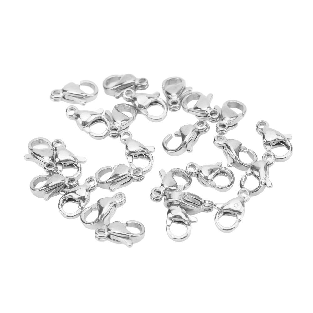 25pcs Gold Lobster Clasps Silver Jewelry Making Clasps Jewelry Clasps Lobster Claw Clasps Pendants серебряный