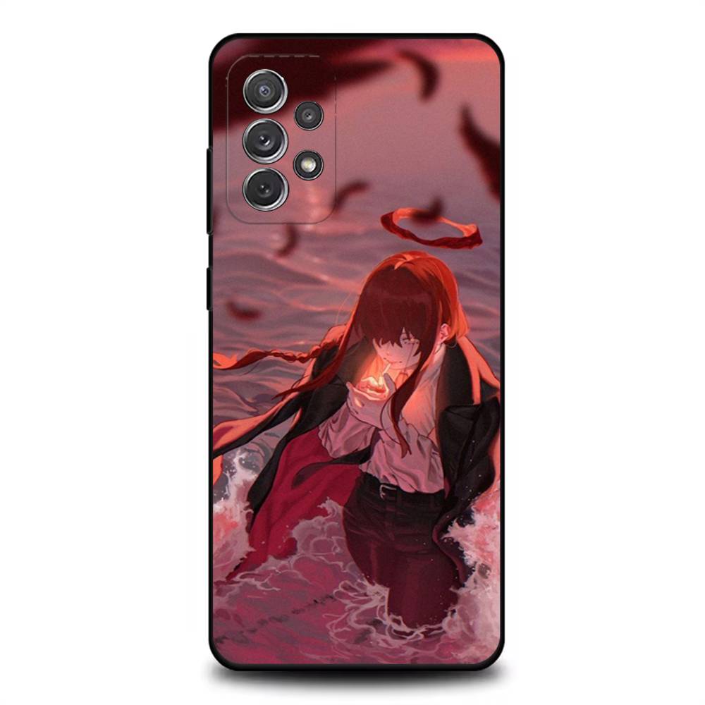 

C-Chainsaw M-Makima Phone Case For Samsung S 25,24,23,22,30,21,10,9,Ultra,Plus,Lite,FE,4,5G Black Soft Case SamsungS23 5G