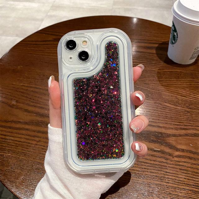 Funda de teléfono con lentejuelas epoxi y brillo degradado para Iphone 14 Pro Max 13 11 12 Pro Max 14 Plus, funda transparente de silicona a prueba de golpes