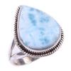 Natural Republic Larimar Gemstone 925 Solid Sterling Silver Gift Ring S.6 I7d19