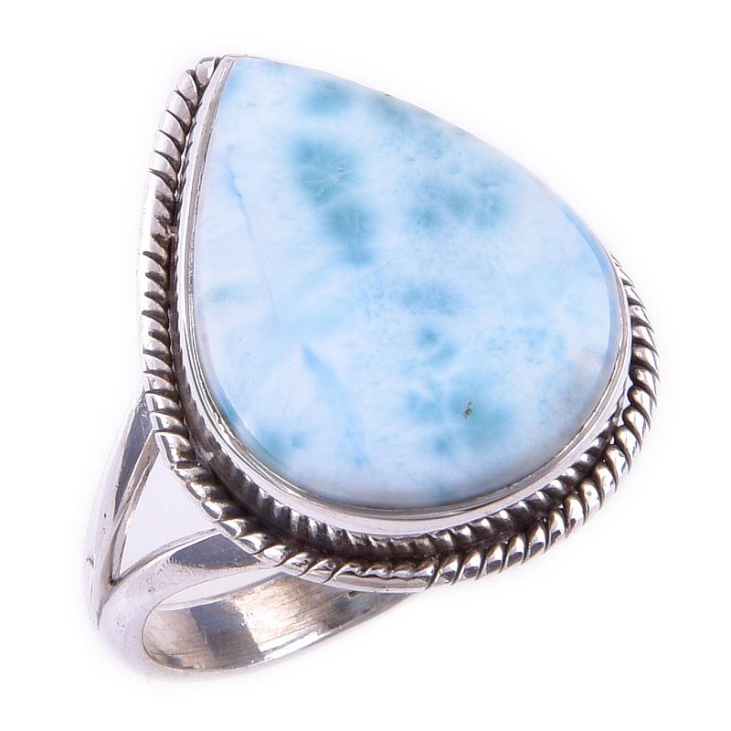 Natural Republic Larimar Gemstone 925 Solid Sterling Silver Gift Ring S.6 I7d19