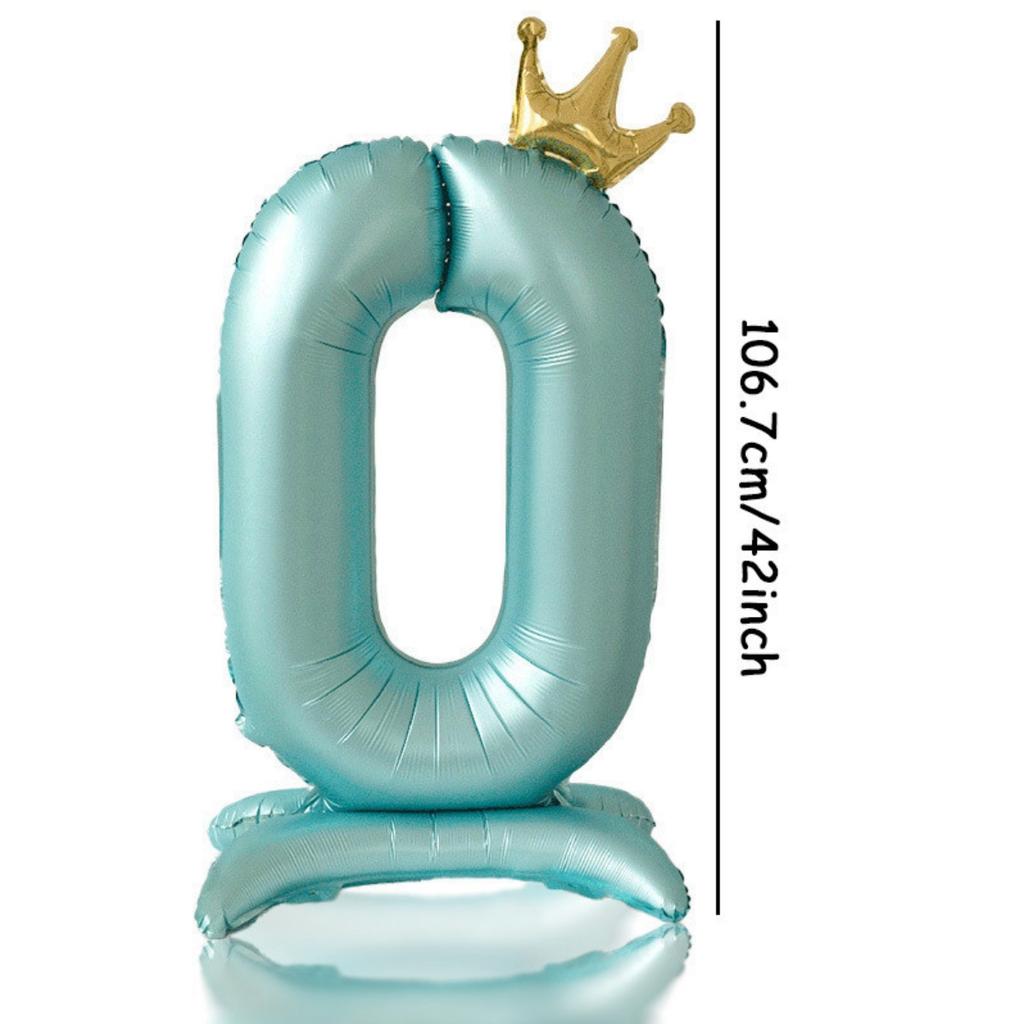 42inch 0-9 Blue Crown Number Balloons Princess Theme Happy Birthday Party Kids Adult Decor Baby Shower Globos Anniversary Decor
