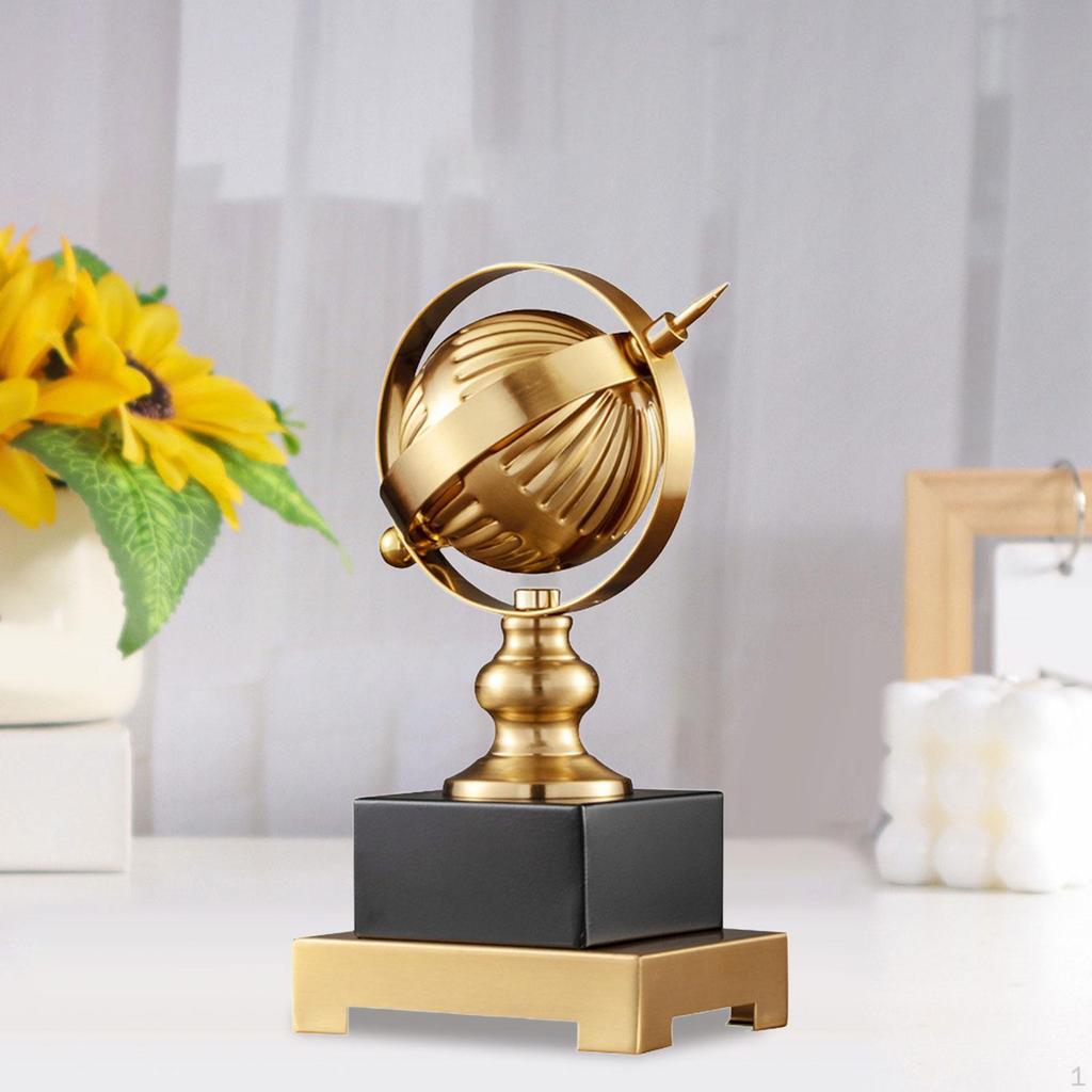 Globe Ornament Decorative Sculpture. Collectible Figurine. Modern Statue for Tabletop Shelf