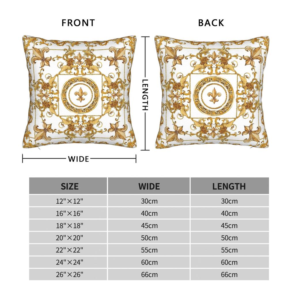 Golden Lion Damask Ornament Pillowcase Printed Cushion Cover Decoration Baroque Throw Pillow Case Cover Home Square 40X40Cm