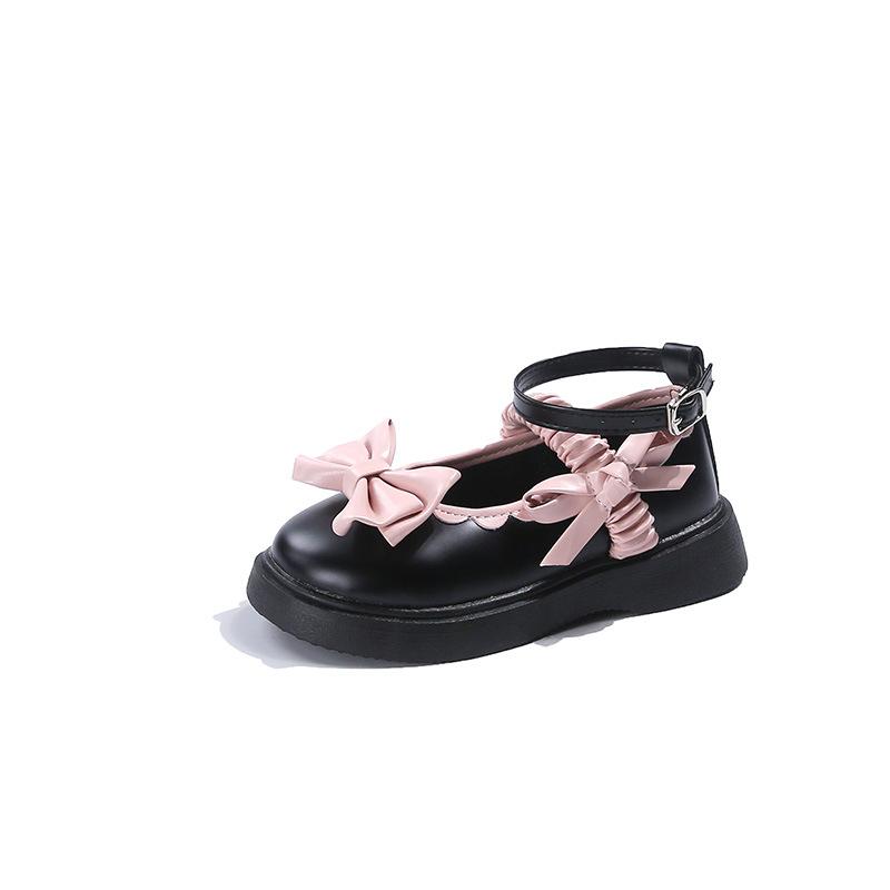 

Детская кожаная обувь для девочек, туфли с бантом, туфли Мэри Джейн для девочки, обувь для малышки, дышащая кожаная обувь для девочки, Zapatos Niña 31insole18.9cm чёрный